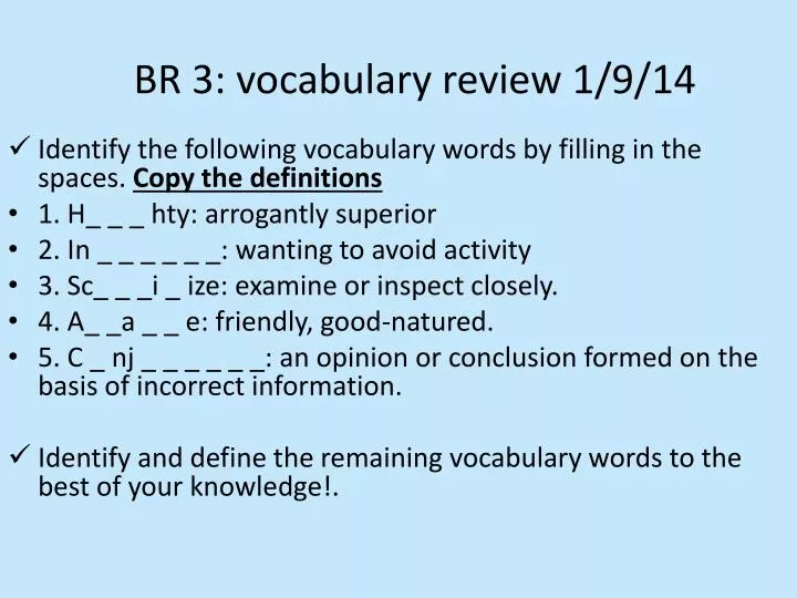 br 3 vocabulary r eview 1 9 14