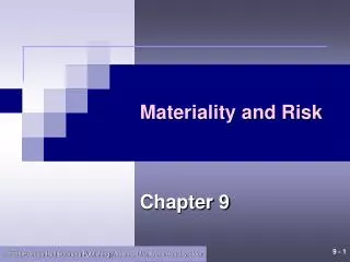 materiality and risk