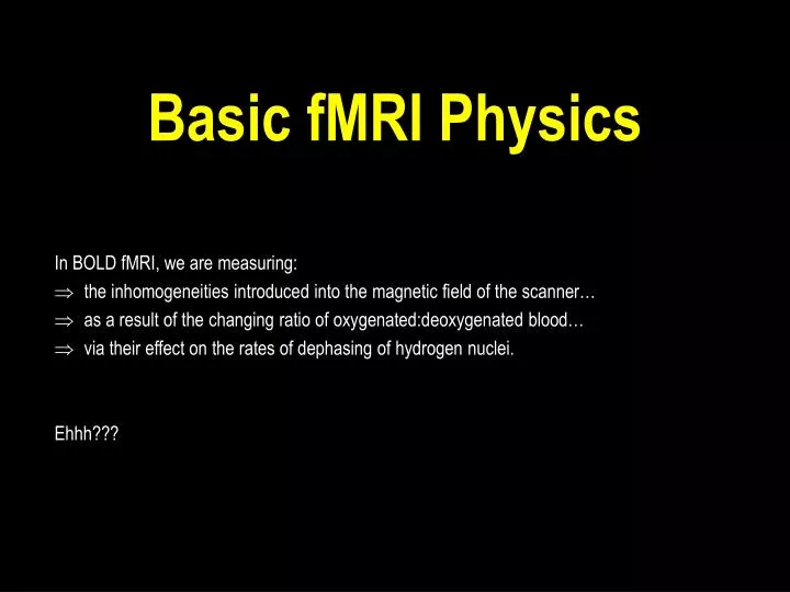 basic fmri physics