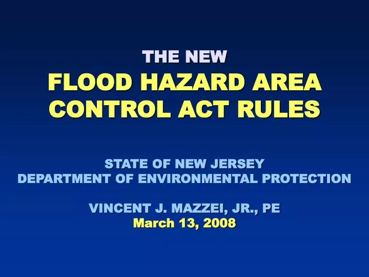 the new flood hazard area control act rules