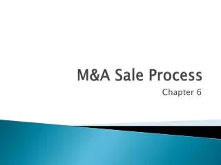 M&amp;A Sale Process