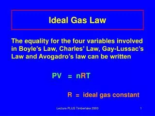 Ideal Gas Law