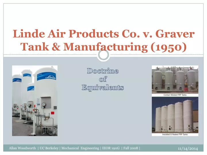 linde air products co v graver tank manufacturing 1950