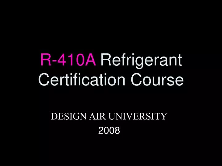 r 410a refrigerant certification course