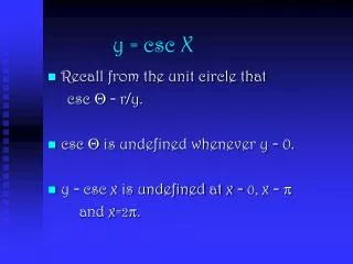 y = csc X