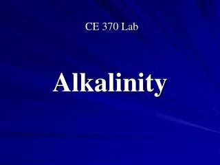 Alkalinity