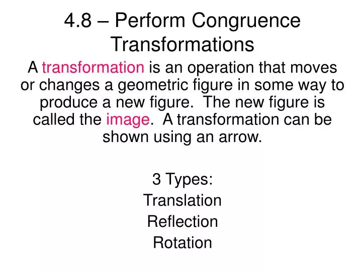 4 8 perform congruence transformations