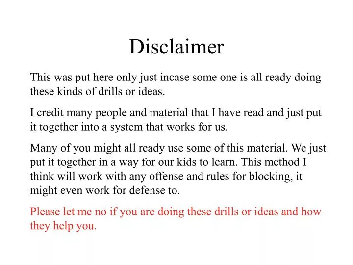 disclaimer