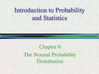 Introduction to Probability and Statistics