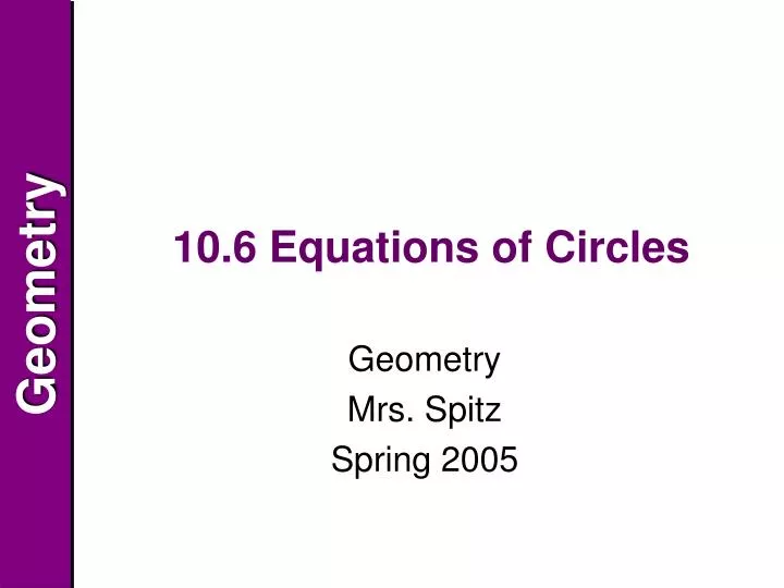 10 6 equations of circles