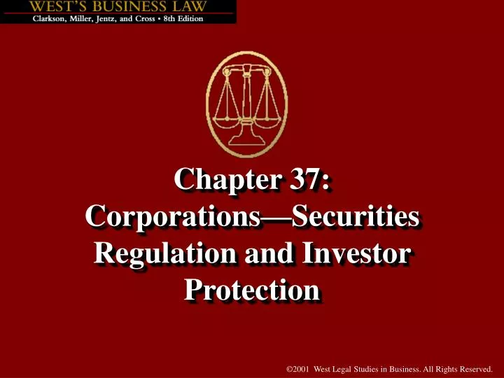 chapter 37 corporations securities regulation and investor protection