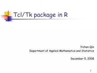 Tcl/Tk package in R