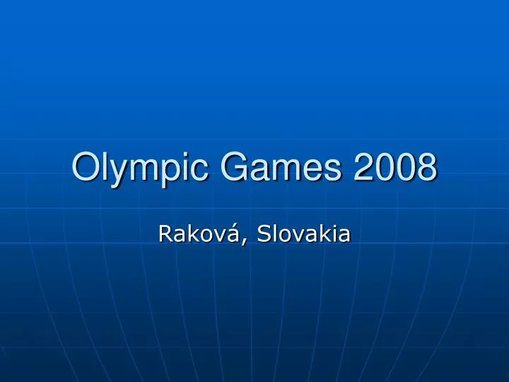 olympic games 2008