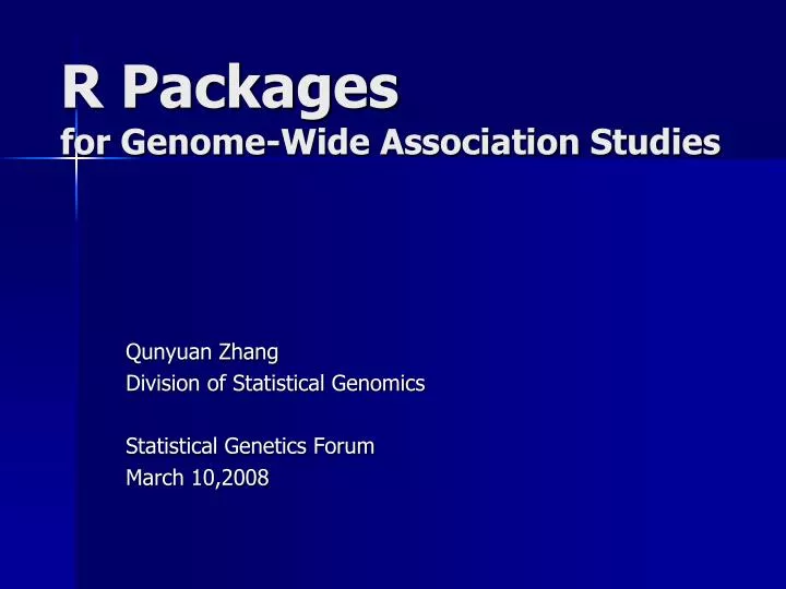r packages for genome wide association studies