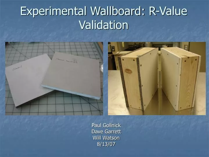 experimental wallboard r value validation