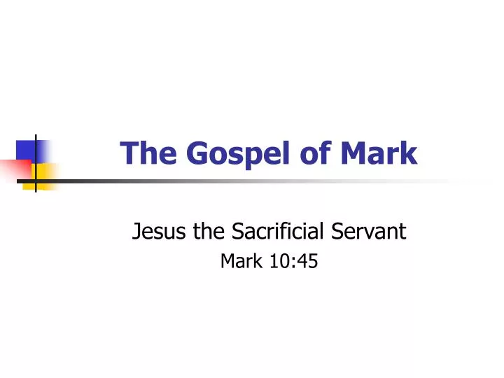 the gospel of mark