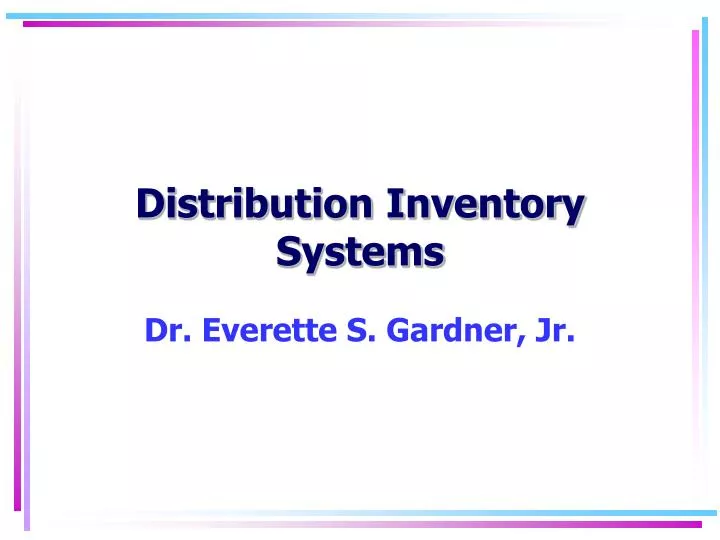 distribution inventory systems