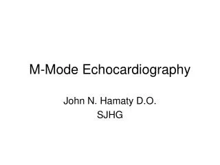 m mode echocardiography