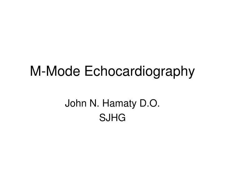 m mode echocardiography