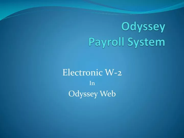 odyssey payroll system