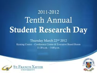 2011-2012 Tenth Annual Student Research Day