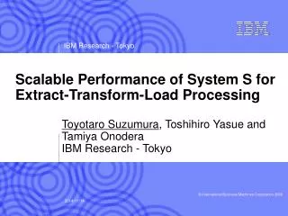 Scalable Performance of System S for Extract-Transform-Load Processing