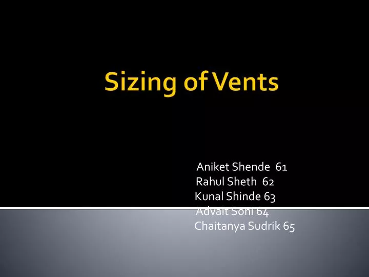 sizing of vents