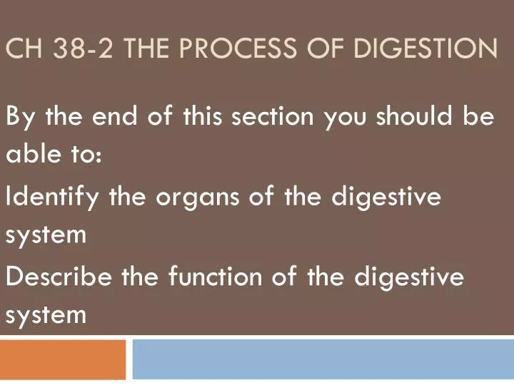 ch 38 2 the process of digestion