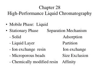 Chapter 28 High-Performance Liquid Chromatography