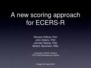 A new scoring approach for ECERS-R