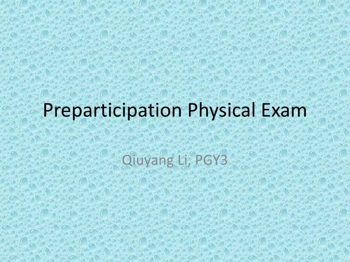 preparticipation physical exam