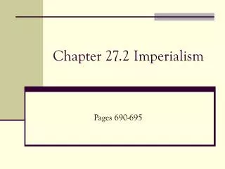Chapter 27.2 Imperialism