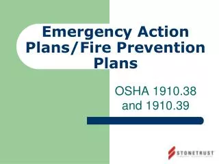 Emergency Action Plans /Fire Prevention Plans