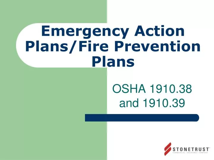 emergency action plans fire prevention plans