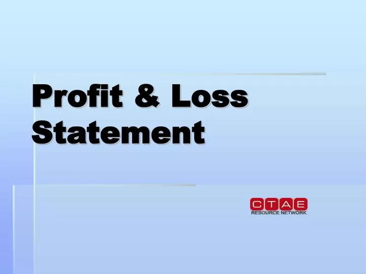 profit loss statement