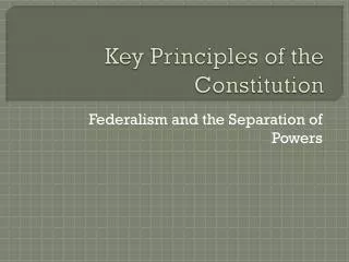 key principles of the constitution