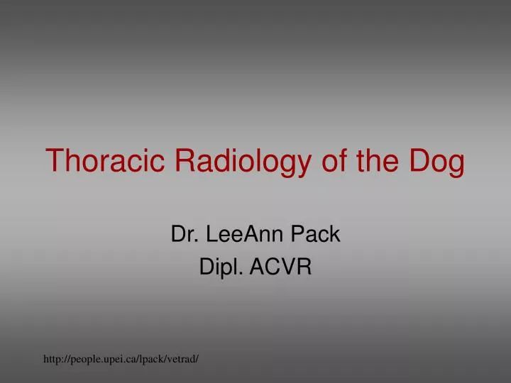 thoracic radiology of the dog