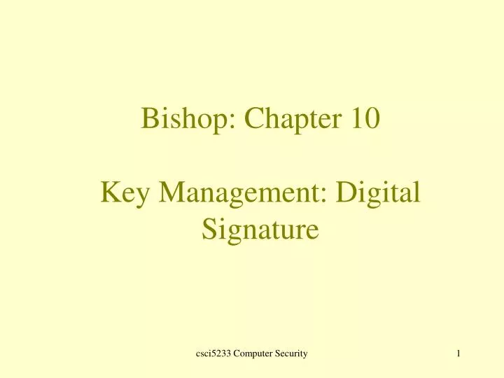 bishop chapter 10 key management digital signature