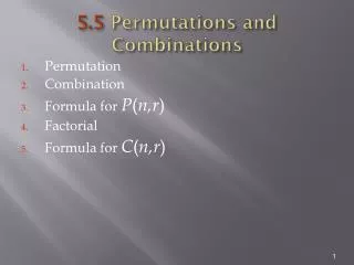 5.5 Permutations and Combinations