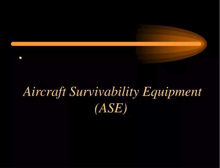 aircraft survivability equipment ase