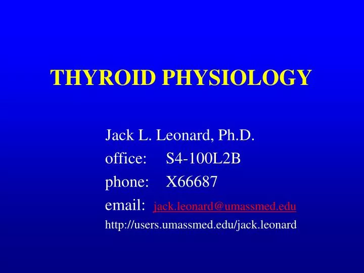 thyroid physiology