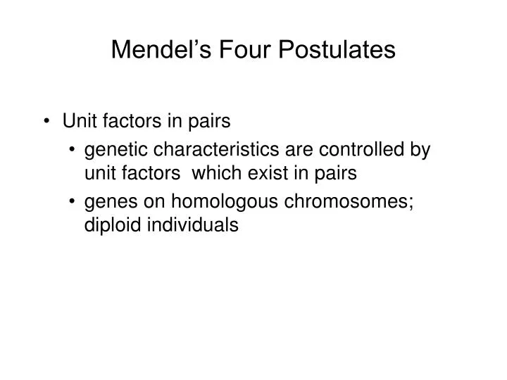 mendel s four postulates