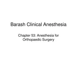 Barash Clinical Anesthesia