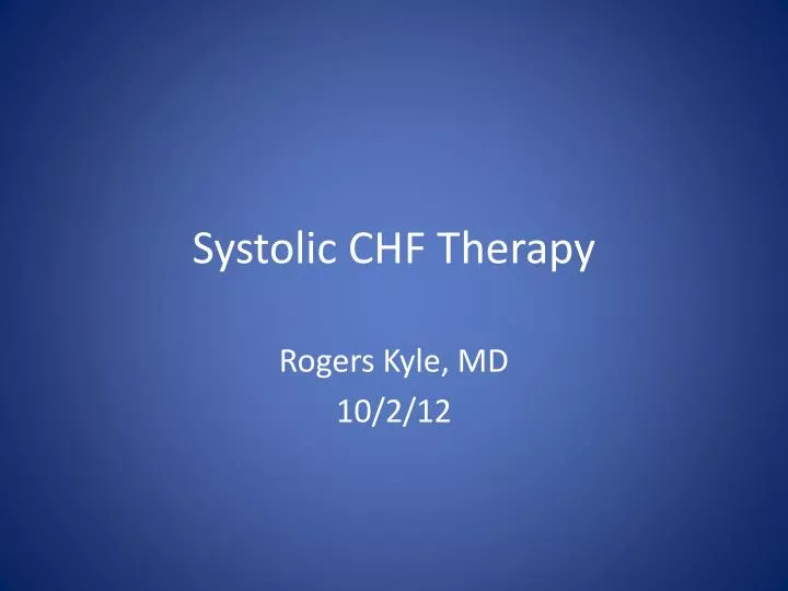 systolic chf therapy