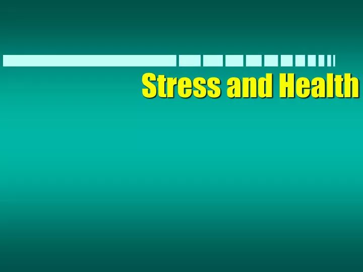 stress and health