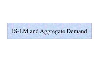 IS-LM and Aggregate Demand