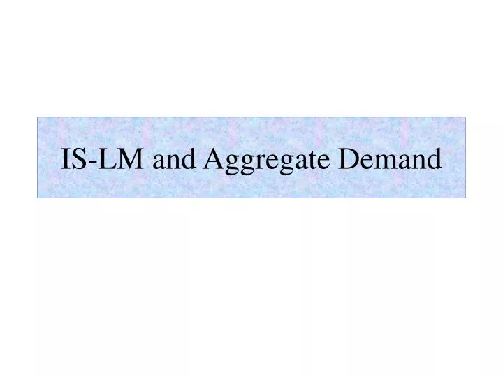 is lm and aggregate demand