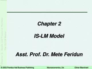 Chapter 2 IS-LM Model Asst. Prof. Dr. Mete Feridun