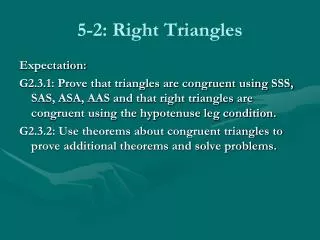 5-2: Right Triangles