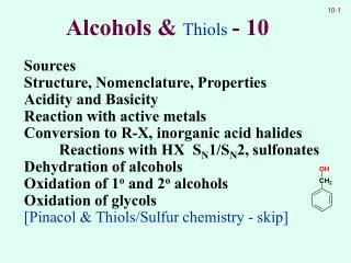 Alcohols &amp; Thiols - 10